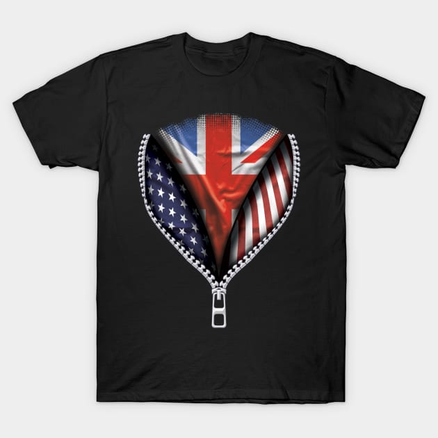 British Flag  Australian Flag American Flag Zip Down - Gift for British From Australian T-Shirt by Country Flags